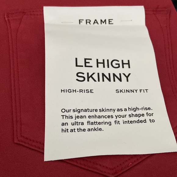 FRAME Le High waisted Skinny Jeans In Washed Red - Picture 6 of 13